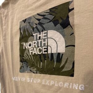 The North Face Mens Beige Cotton Short Sleeve Graphic Logo T-Shirt Small‎ Tan